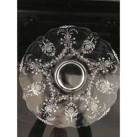Helsey Orchid Crystal Waverly Pattern Platter - Picture 1 of 5